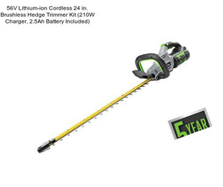 56V Lithium-ion Cordless 24 in. Brushless Hedge Trimmer Kit (210W Charger, 2.5Ah Battery Included)