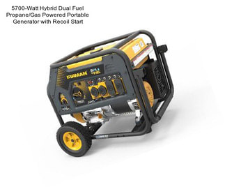 5700-Watt Hybrid Dual Fuel Propane/Gas Powered Portable Generator with Recoil Start