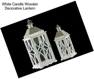 White Candle Wooden Decorative Lantern