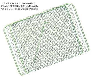 9 1/2 ft. W x 4 ft. H Green PVC Coated Metal Steel Drive-Through Chain Link Fence Gate (2-Panels)