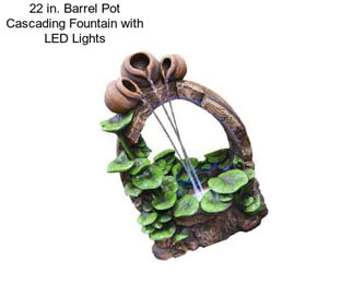 22 in. Barrel Pot Cascading Fountain with LED Lights