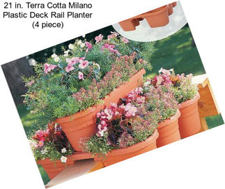 21 in. Terra Cotta Milano Plastic Deck Rail Planter (4 piece)