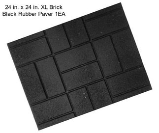 24 in. x 24 in. XL Brick Black Rubber Paver 1EA