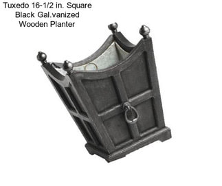 Tuxedo 16-1/2 in. Square Black Gal.vanized Wooden Planter