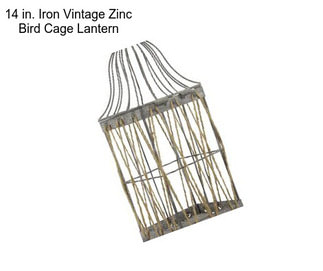 14 in. Iron Vintage Zinc Bird Cage Lantern