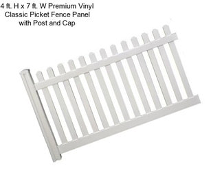 4 ft. H x 7 ft. W Premium Vinyl Classic Picket Fence Panel with Post and Cap