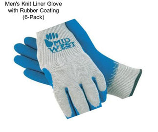 Men\'s Knit Liner Glove with Rubber Coating (6-Pack)