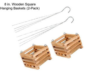 8 in. Wooden Square Hanging Baskets (2-Pack)