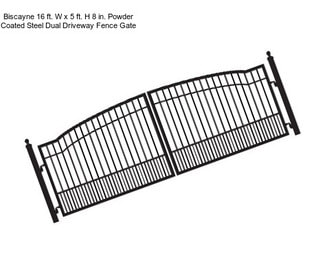 Biscayne 16 ft. W x 5 ft. H 8 in. Powder Coated Steel Dual Driveway Fence Gate