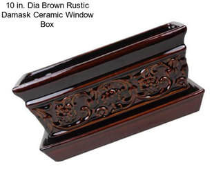 10 in. Dia Brown Rustic Damask Ceramic Window Box