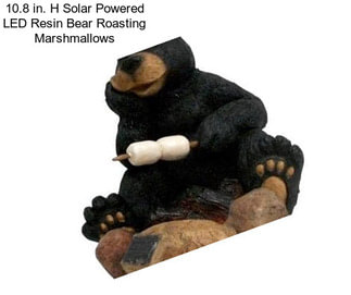 10.8 in. H Solar Powered LED Resin Bear Roasting Marshmallows