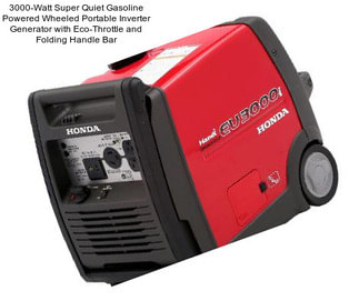 3000-Watt Super Quiet Gasoline Powered Wheeled Portable Inverter Generator with Eco-Throttle and Folding Handle Bar