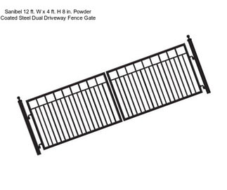 Sanibel 12 ft. W x 4 ft. H 8 in. Powder Coated Steel Dual Driveway Fence Gate