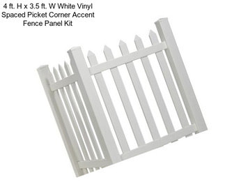 4 ft. H x 3.5 ft. W White Vinyl Spaced Picket Corner Accent Fence Panel Kit