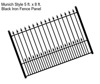 Munich Style 5 ft. x 8 ft. Black Iron Fence Panel