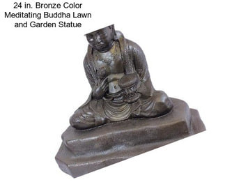 24 in. Bronze Color Meditating Buddha Lawn and Garden Statue