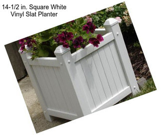 14-1/2 in. Square White Vinyl Slat Planter