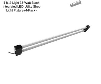 4 ft. 2-Light 38-Watt Black Integrated LED Utility Shop Light Fixture (4-Pack)