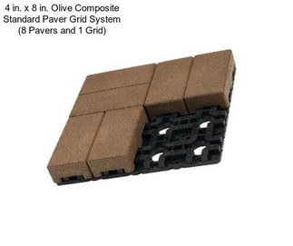 4 in. x 8 in. Olive Composite Standard Paver Grid System (8 Pavers and 1 Grid)