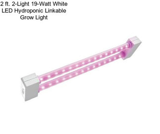 2 ft. 2-Light 19-Watt White LED Hydroponic Linkable Grow Light