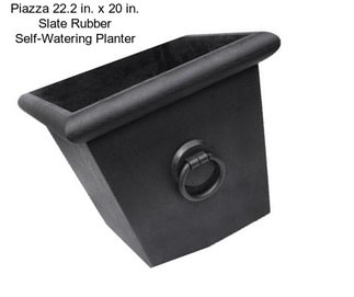 Piazza 22.2 in. x 20 in. Slate Rubber Self-Watering Planter