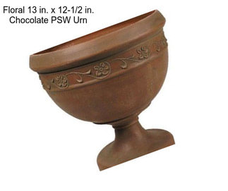 Floral 13 in. x 12-1/2 in. Chocolate PSW Urn