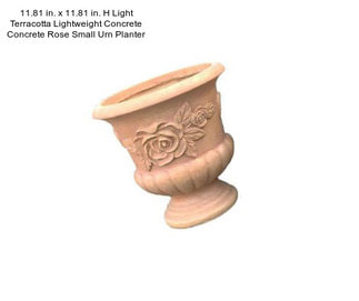 11.81 in. x 11.81 in. H Light Terracotta Lightweight Concrete Concrete Rose Small Urn Planter