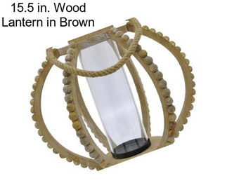 15.5 in. Wood Lantern in Brown