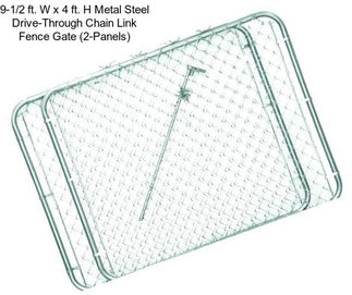 9-1/2 ft. W x 4 ft. H Metal Steel Drive-Through Chain Link Fence Gate (2-Panels)