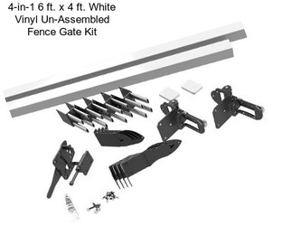 4-in-1 6 ft. x 4 ft. White Vinyl Un-Assembled Fence Gate Kit