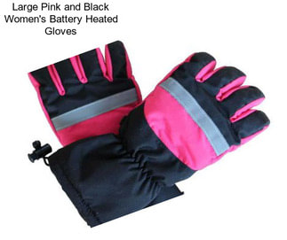 Large Pink and Black Women\'s Battery Heated Gloves