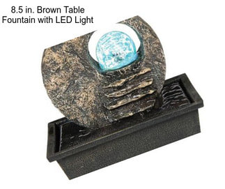 8.5 in. Brown Table Fountain with LED Light