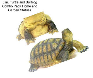 5 in. Turtle and Bullfrog Combo Pack Home and Garden Statues