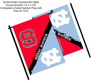 NCAA North Carolina-NC State House Divided 1 ft. x 1.5 ft. Collegiate 2-Sided Garden Flag with Pole #11213