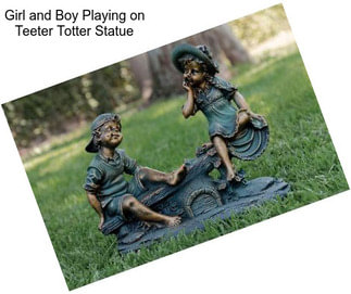 Girl and Boy Playing on Teeter Totter Statue