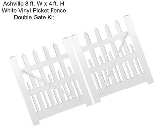 Ashville 8 ft. W x 4 ft. H White Vinyl Picket Fence Double Gate Kit