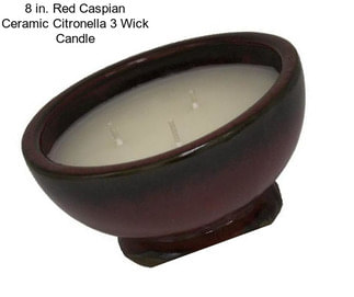 8 in. Red Caspian Ceramic Citronella 3 Wick Candle