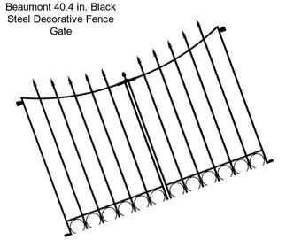 Beaumont 40.4 in. Black Steel Decorative Fence Gate