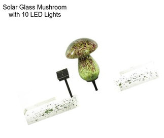 Solar Glass Mushroom with 10 LED Lights