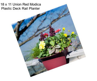 18 x 11 Union Red Modica Plastic Deck Rail Planter