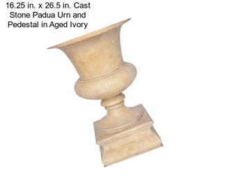 16.25 in. x 26.5 in. Cast Stone Padua Urn and Pedestal in Aged Ivory