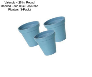 Valencia 4.25 in. Round Banded Spun Blue Polystone Planters (3-Pack)
