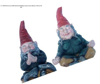 11 in. ZEN Mordecai and ZEN Zelda the Meditating Yoga Gnomes Statues (2 Pieces Per Set)