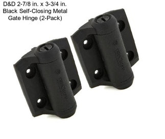 D&D 2-7/8 in. x 3-3/4 in. Black Self-Closing Metal Gate Hinge (2-Pack)