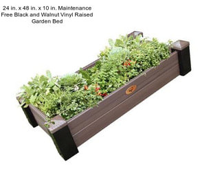 24 in. x 48 in. x 10 in. Maintenance Free Black and Walnut Vinyl Raised Garden Bed