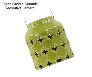 Green Candle Ceramic Decorative Lantern