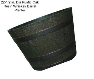 22-1/2 in. Dia Rustic Oak Resin Whiskey Barrel Planter