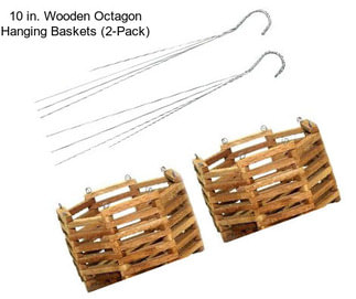 10 in. Wooden Octagon Hanging Baskets (2-Pack)