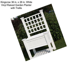 Kingsrow 36 in. x 26 in. White Vinyl Raised Garden Planter with Trellis