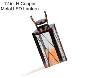 12 in. H Copper Metal LED Lantern